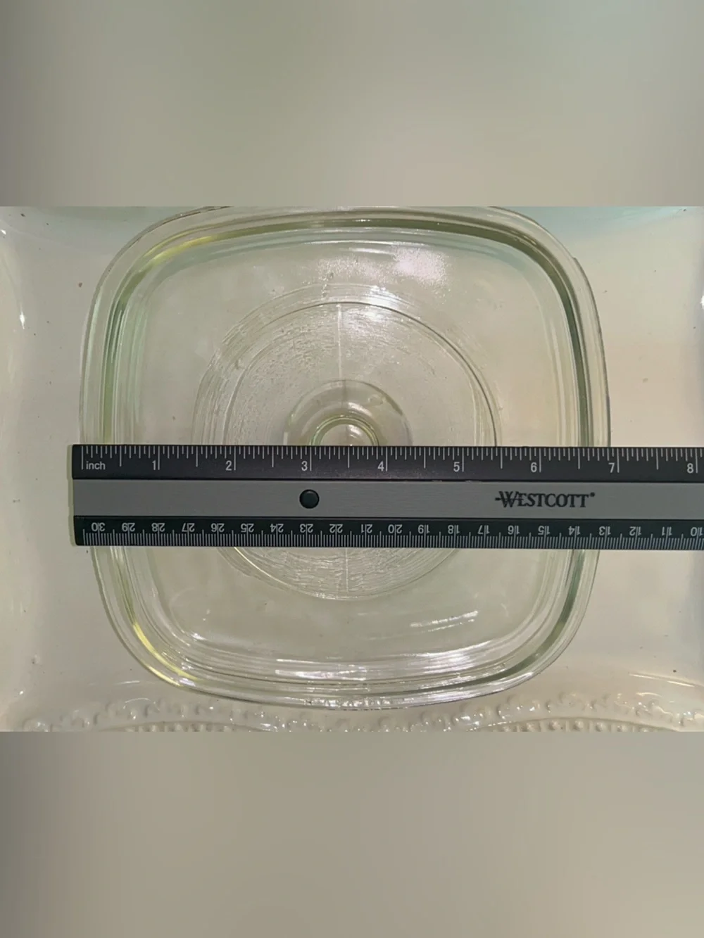 Pyrex Clear Glass Replacement Lid Vintage Square 6in Inner Rim 7 In Outer Rim